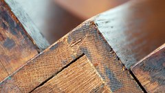 Quality splined joinery of the underside of the table base.  